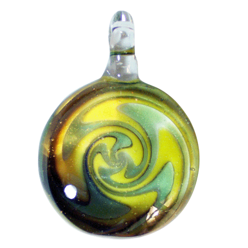 Glass Jewelry Yellow Pendant