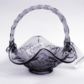 Fenton Violet Floral Basket